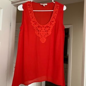 CHAUS New York orange sleeveless blouse